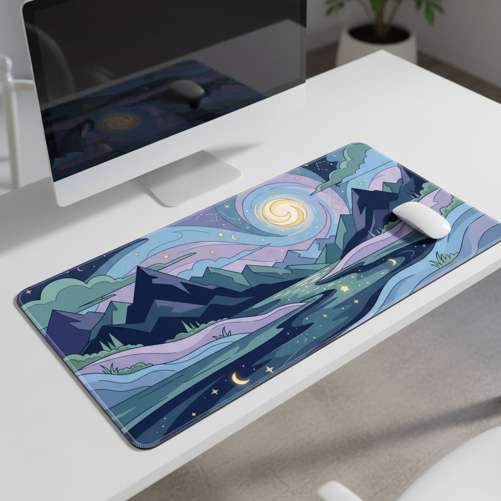 Celestial Nightscape Desk Mat Mouse Pad