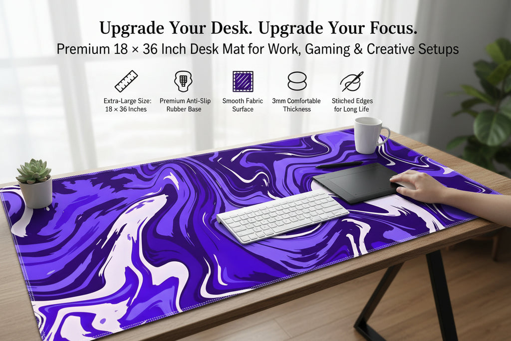 Abstract Purple Desk Mat Mouse Pad
