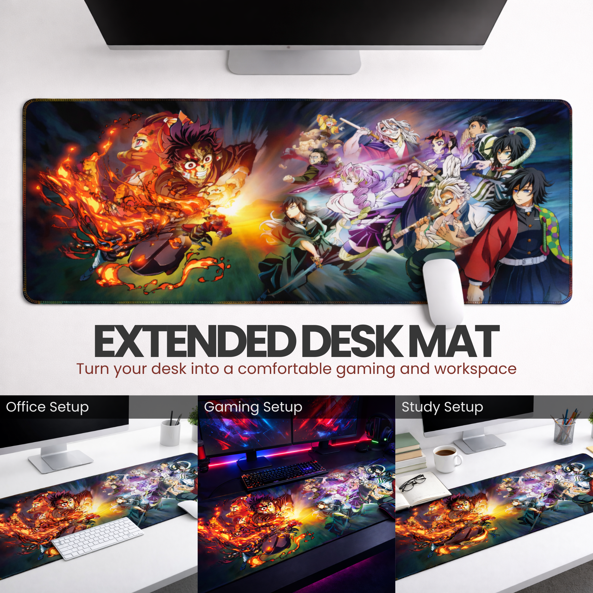 Epic Anime Battle Desk Mat Mouse Pad