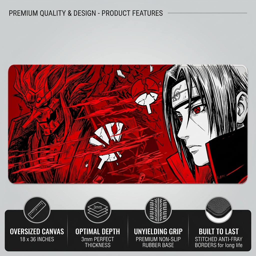 Crimson Shadow Desk Mat Mouse Pad