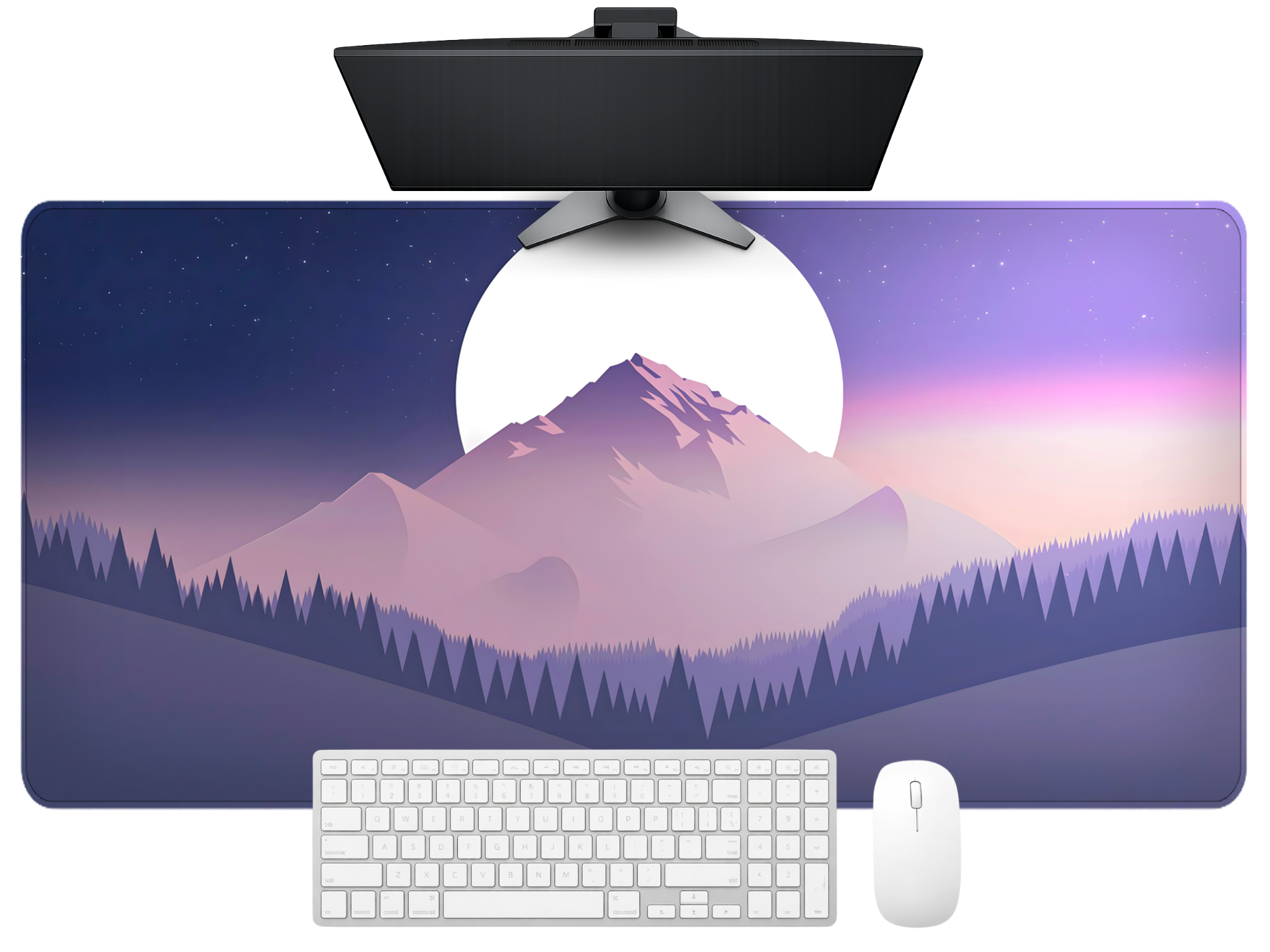 Moonrise Mountain Desk Mat Mouse Pad