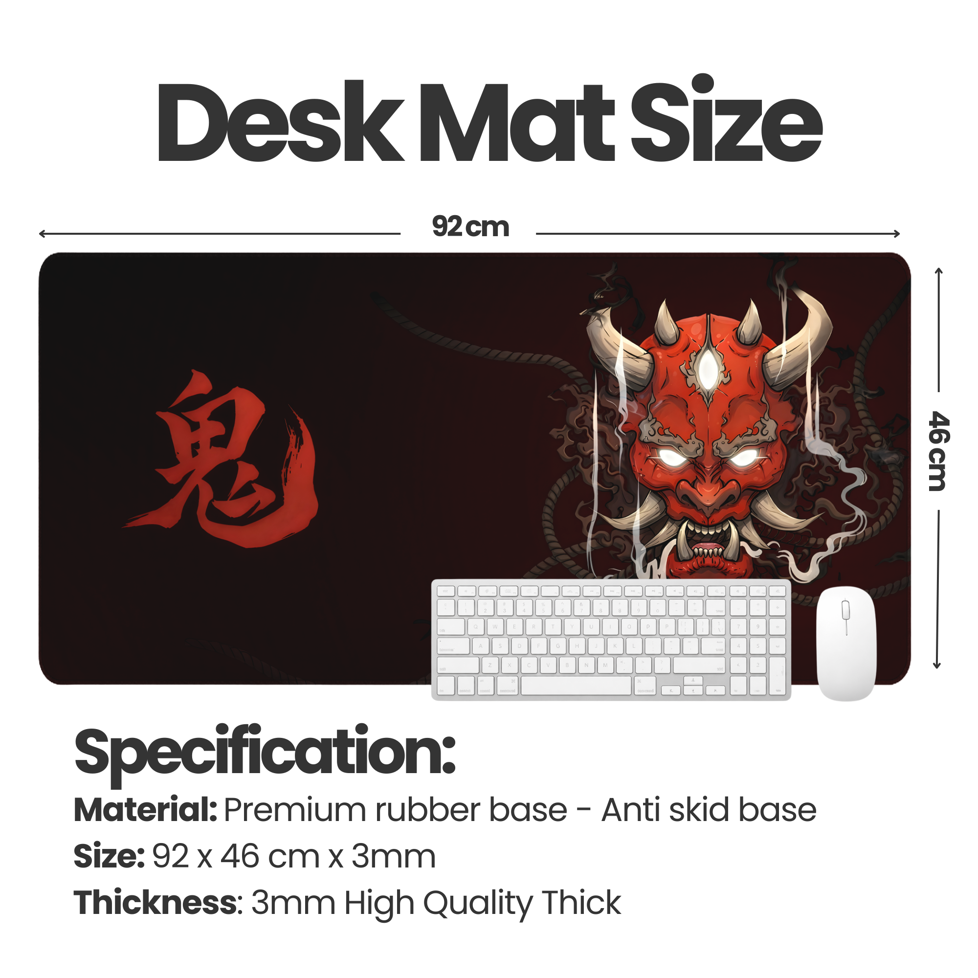 Oni Demon Japanese Gaming Desk Mat Mouse Pad