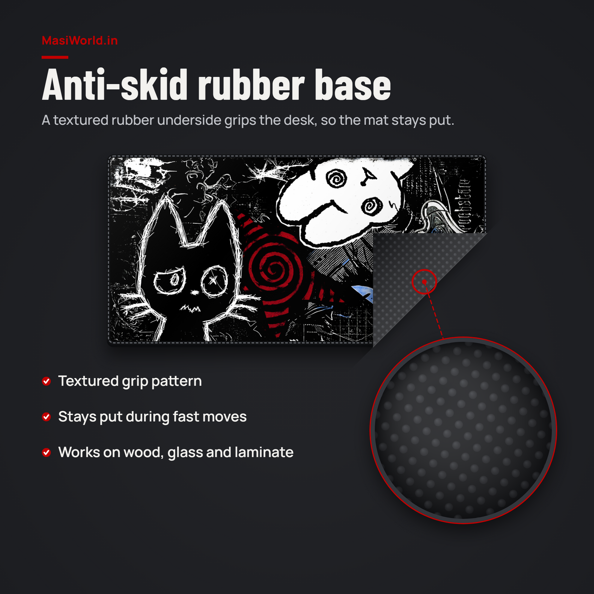 Midnight Doodle Chaos Desk Mat Mouse Pad