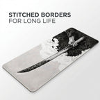 Samurai Blade Monochrome Desk Mat Mouse Pad