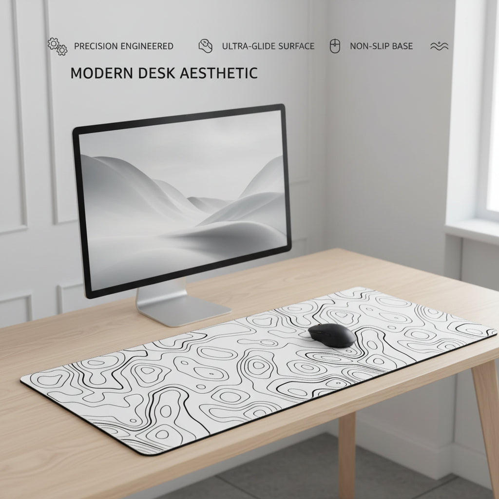 Contour Lines Desk Mat Mouse Pad