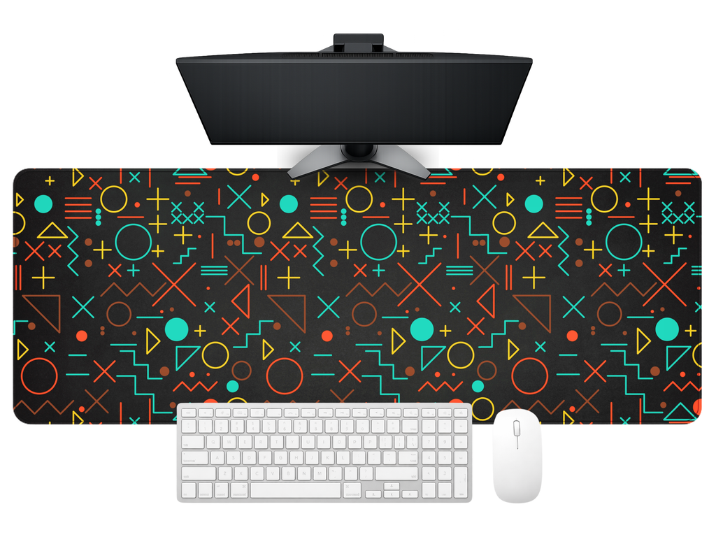 Neon Grid Premium Desk Mat