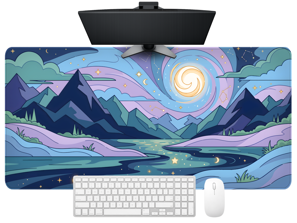 Celestial Nightscape Desk Mat Mouse Pad