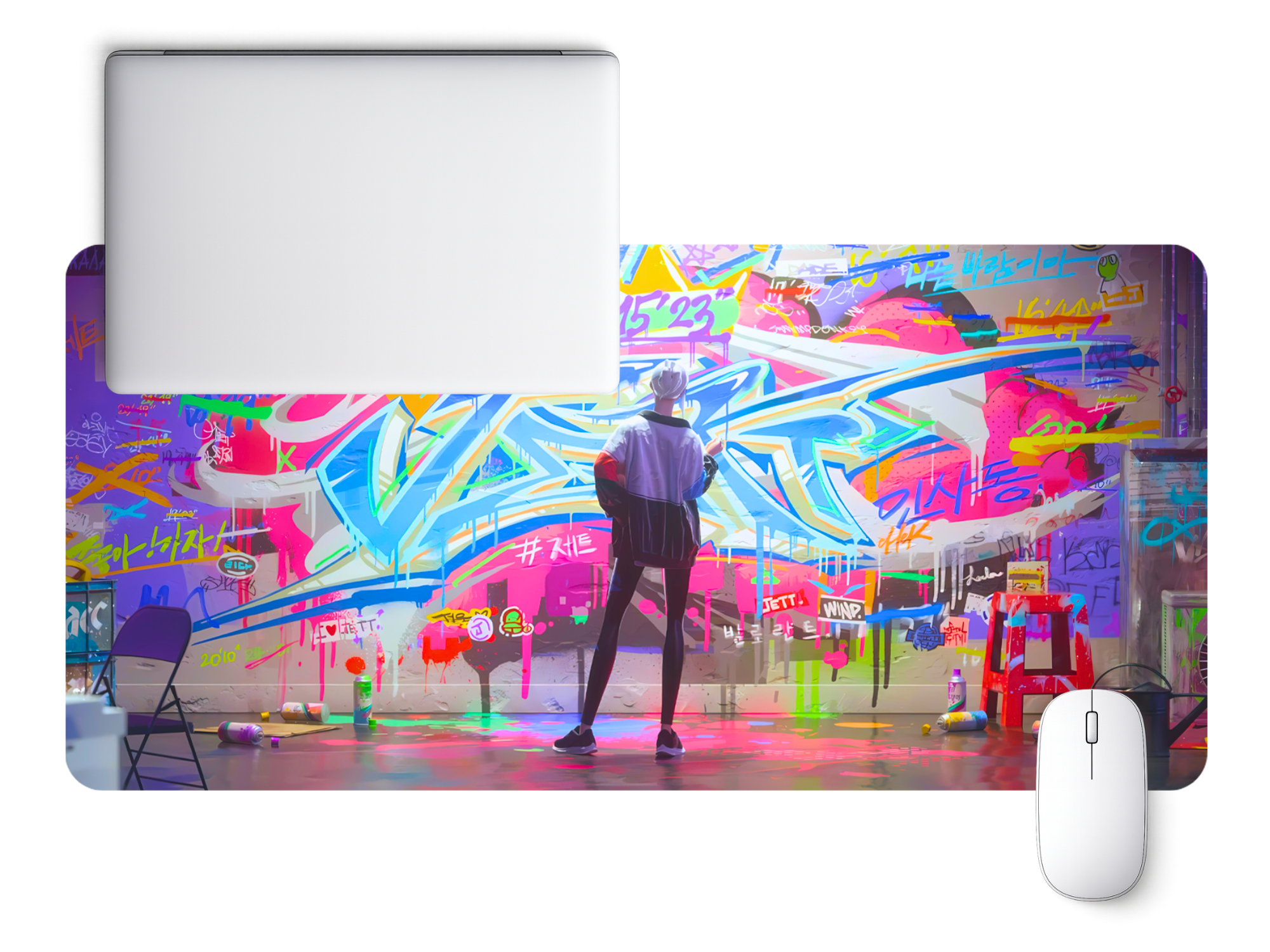 Urban Graffiti Artist Desk Mat Mouse Pad