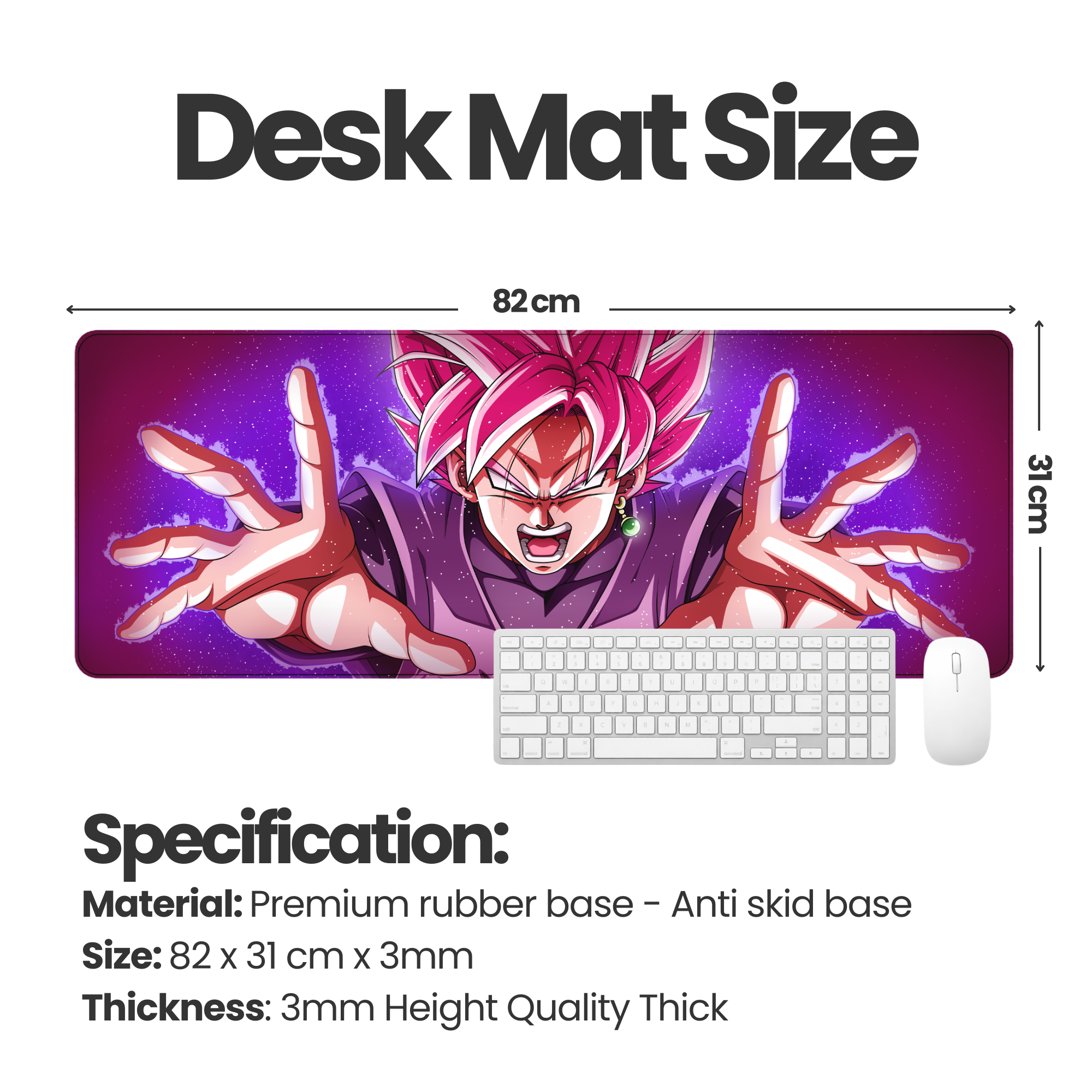 Cosmic Rage Warrior Desk Mat Mouse Pad