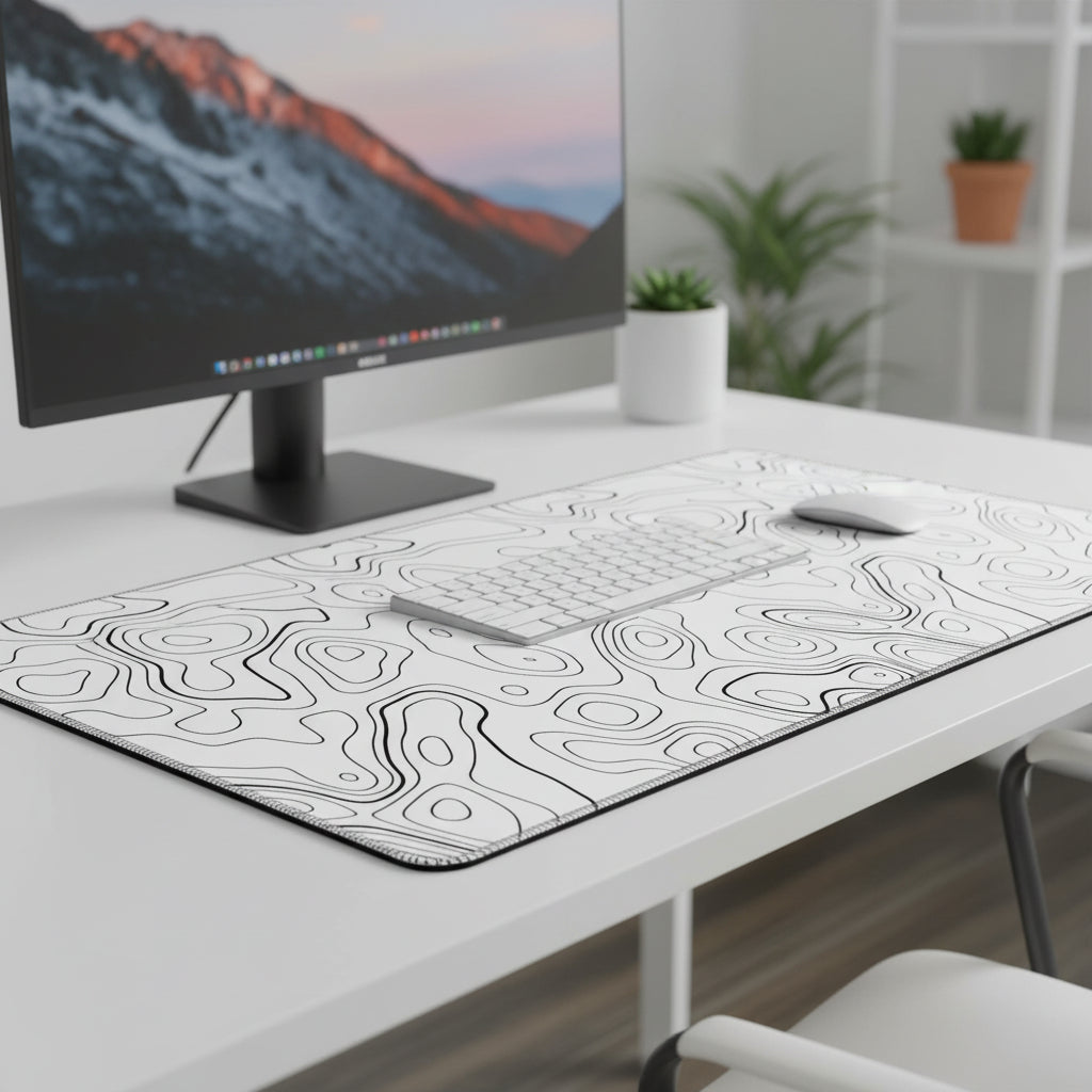 Contour Lines Desk Mat Mouse Pad