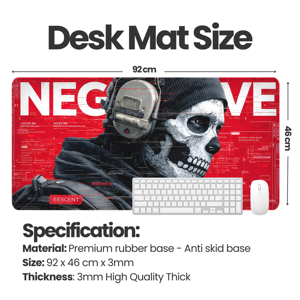 Phantom Ops Skull Gaming Desk Mat Mouse Pad