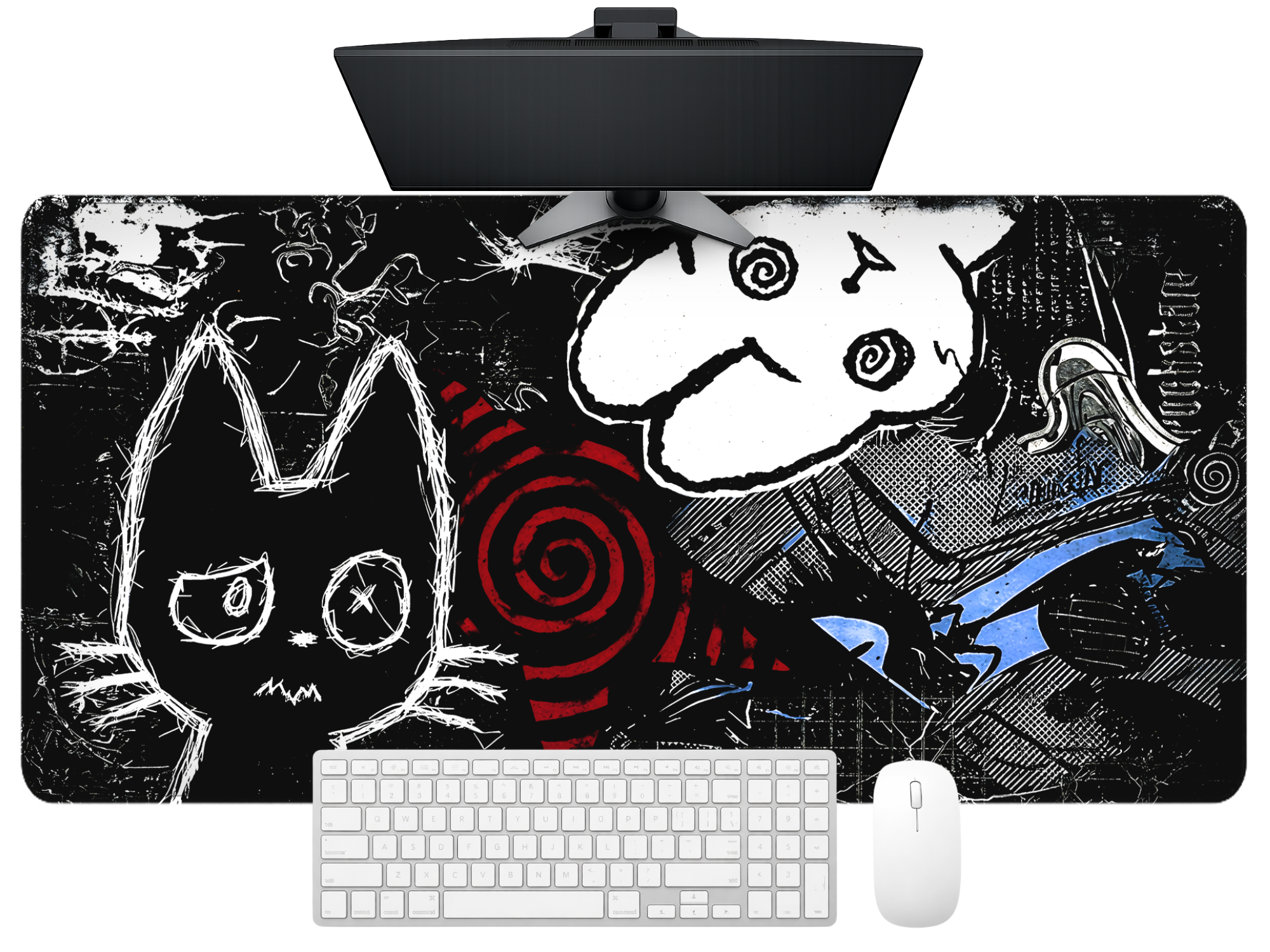 Midnight Doodle Chaos Desk Mat Mouse Pad