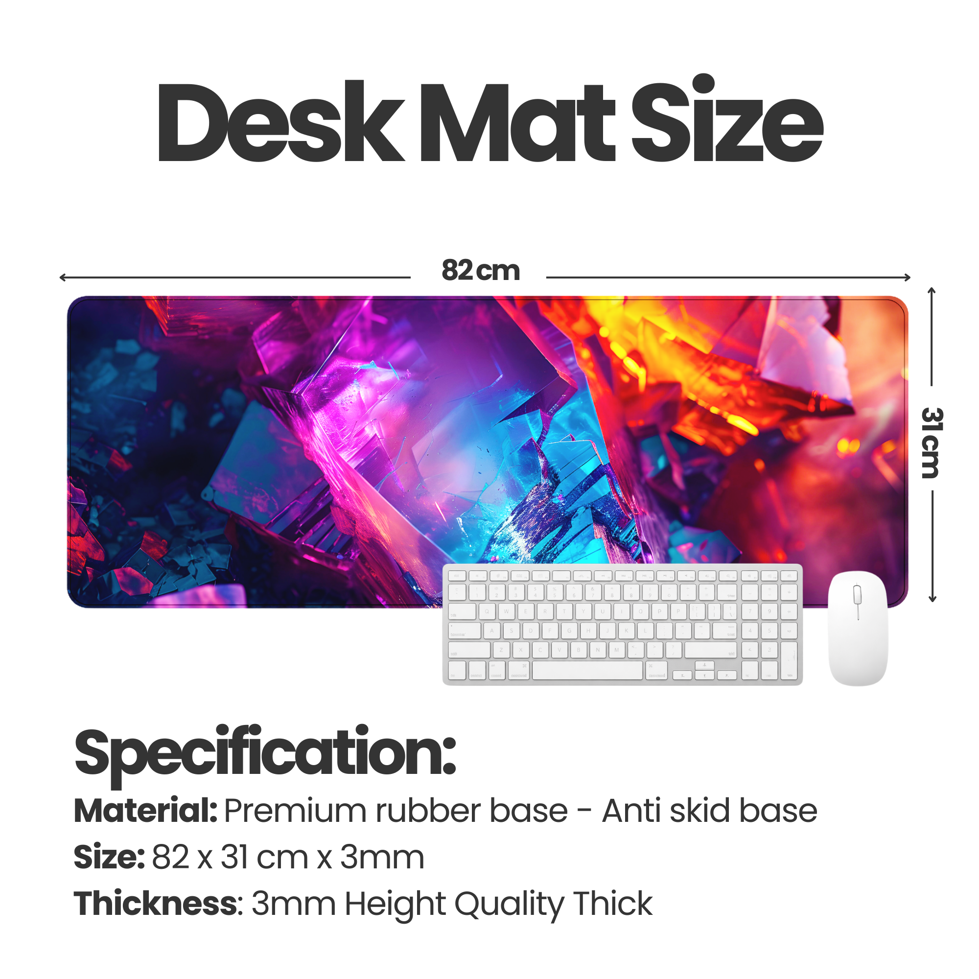 Neon Rift Crystal Desk Mat Mouse Pad