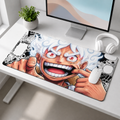 Epic White-Haired Warrior Gaming Desk Mat Mouse Pad