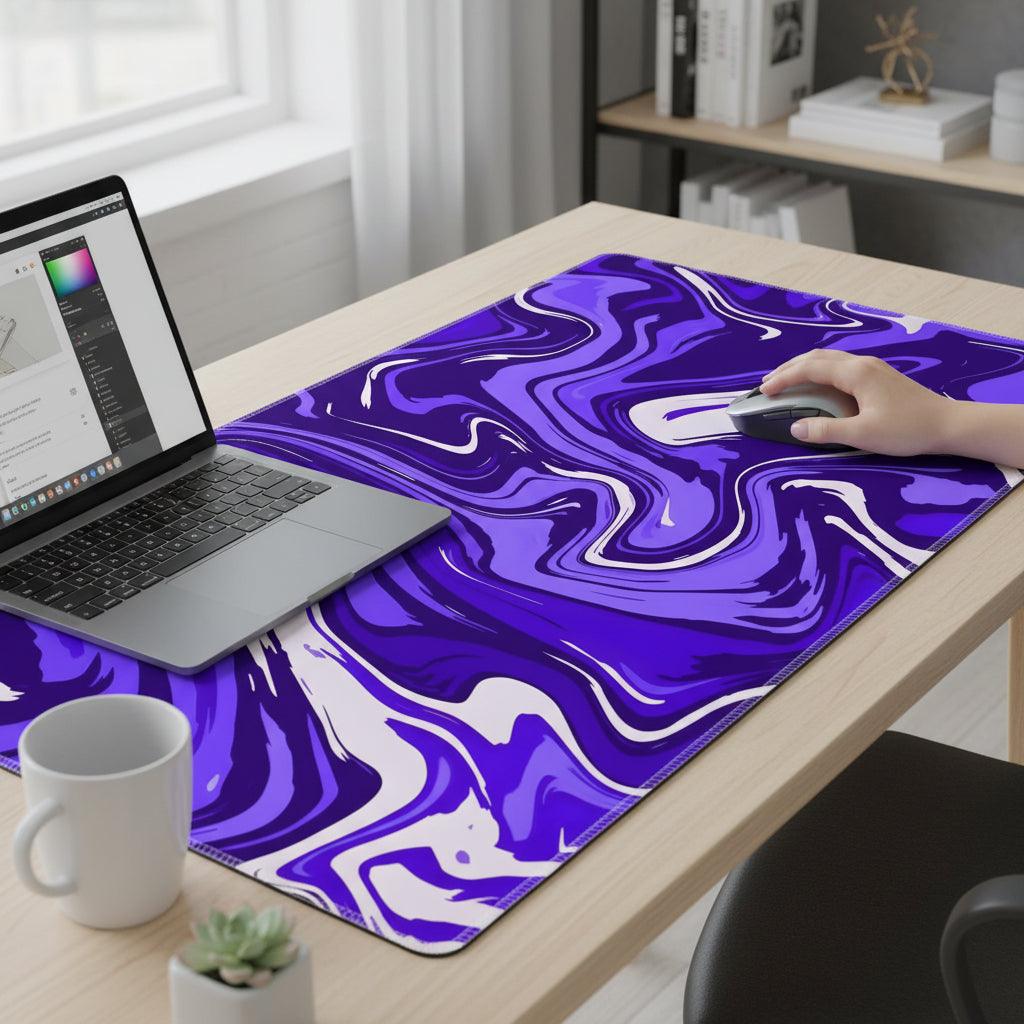 Abstract Purple Desk Mat Mouse Pad