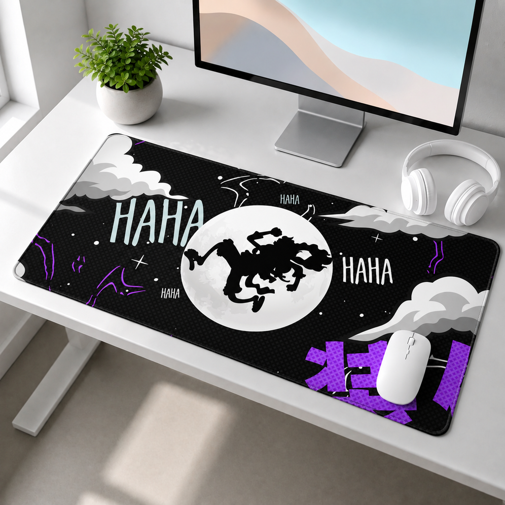 Abstract Shadow Moon Desk Mat Mouse Pad