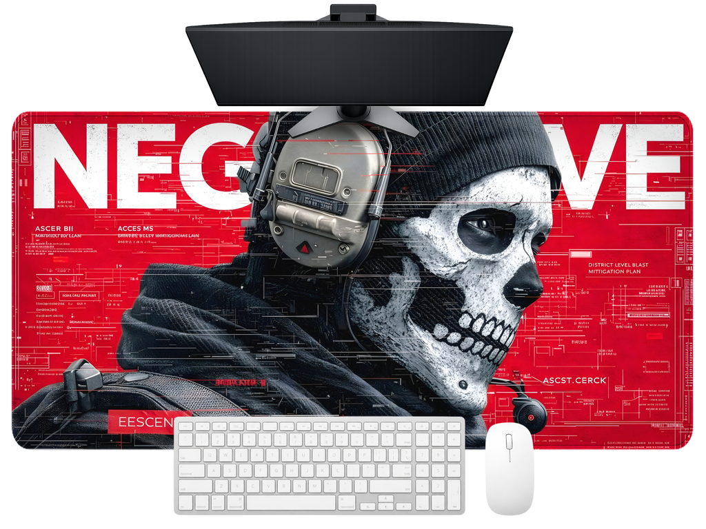 Phantom Ops Skull Gaming Desk Mat Mouse Pad