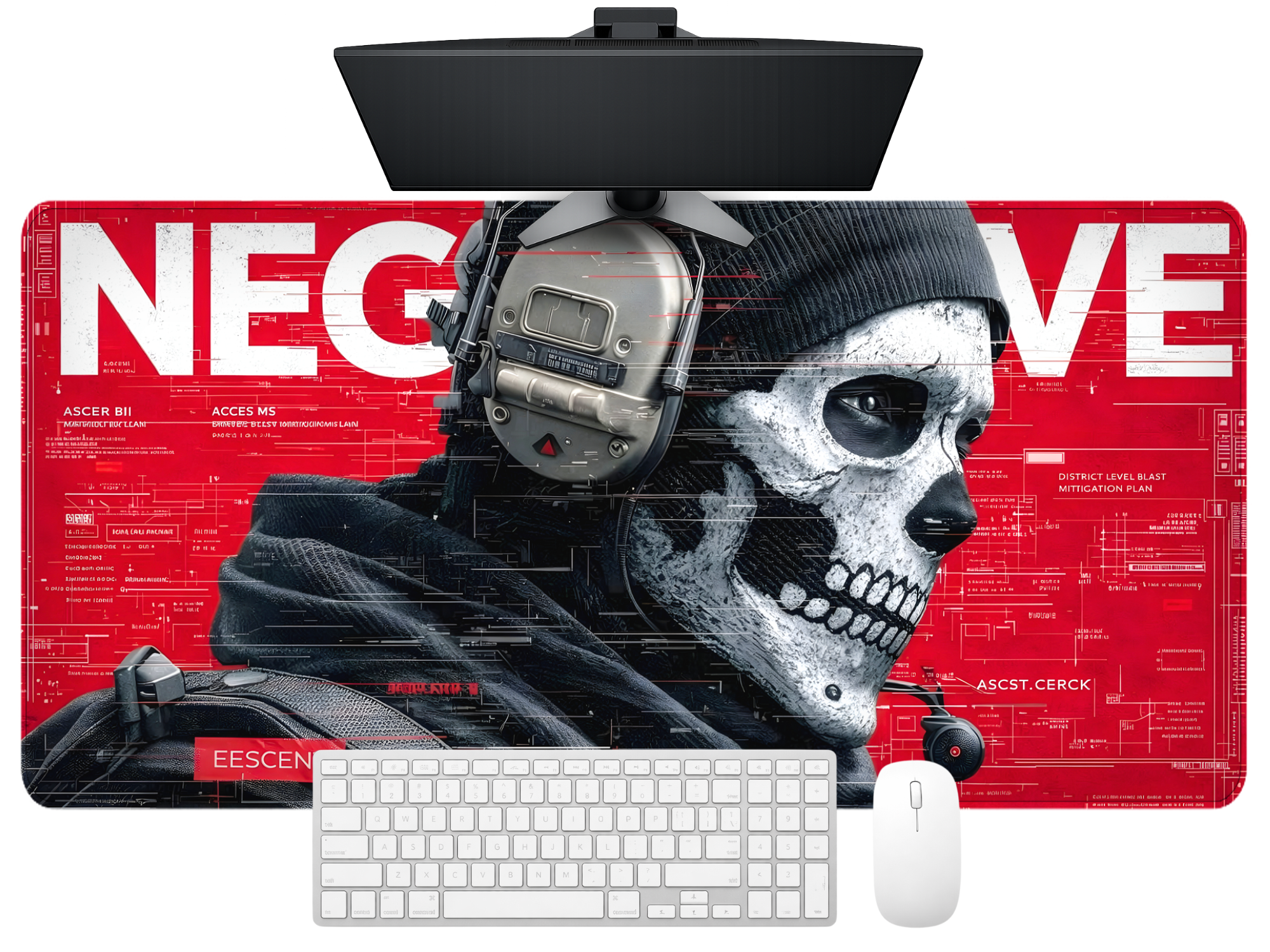 Phantom Ops Skull Gaming Desk Mat Mouse Pad