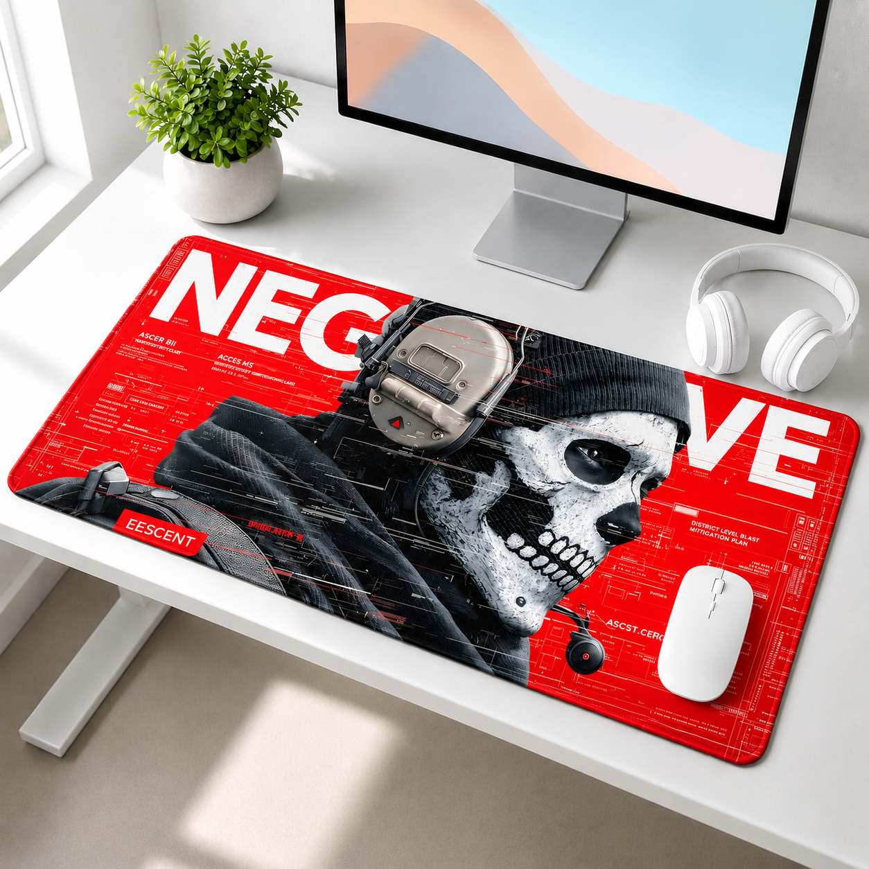 Phantom Ops Skull Gaming Desk Mat Mouse Pad