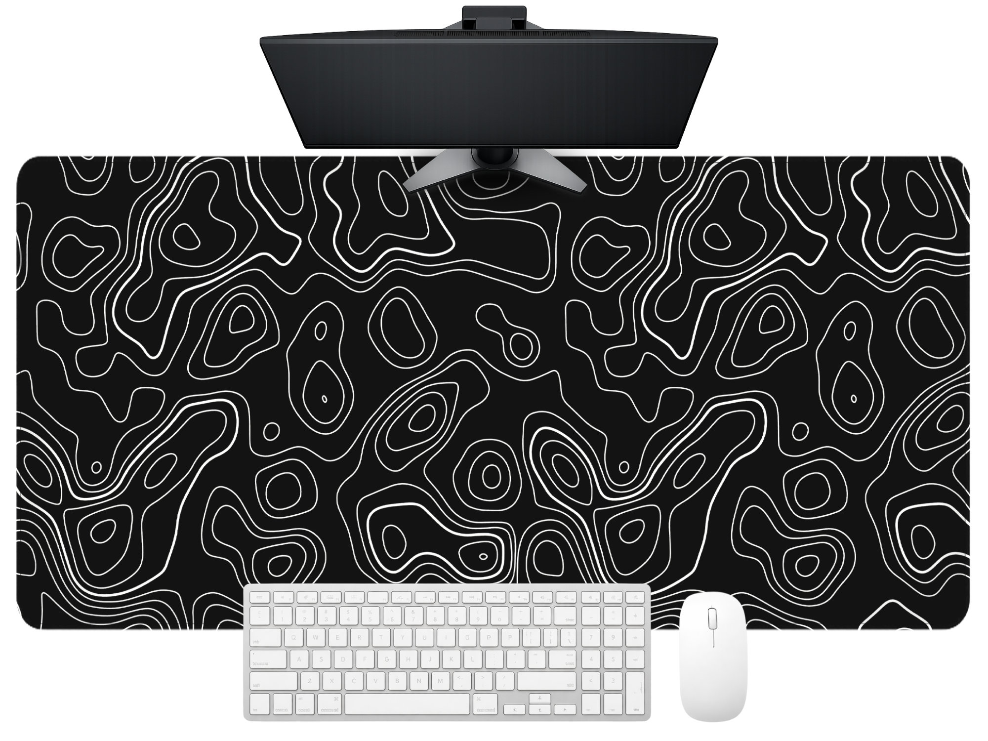 Contour Black Extended Topography Desk Mat Mouse Pad