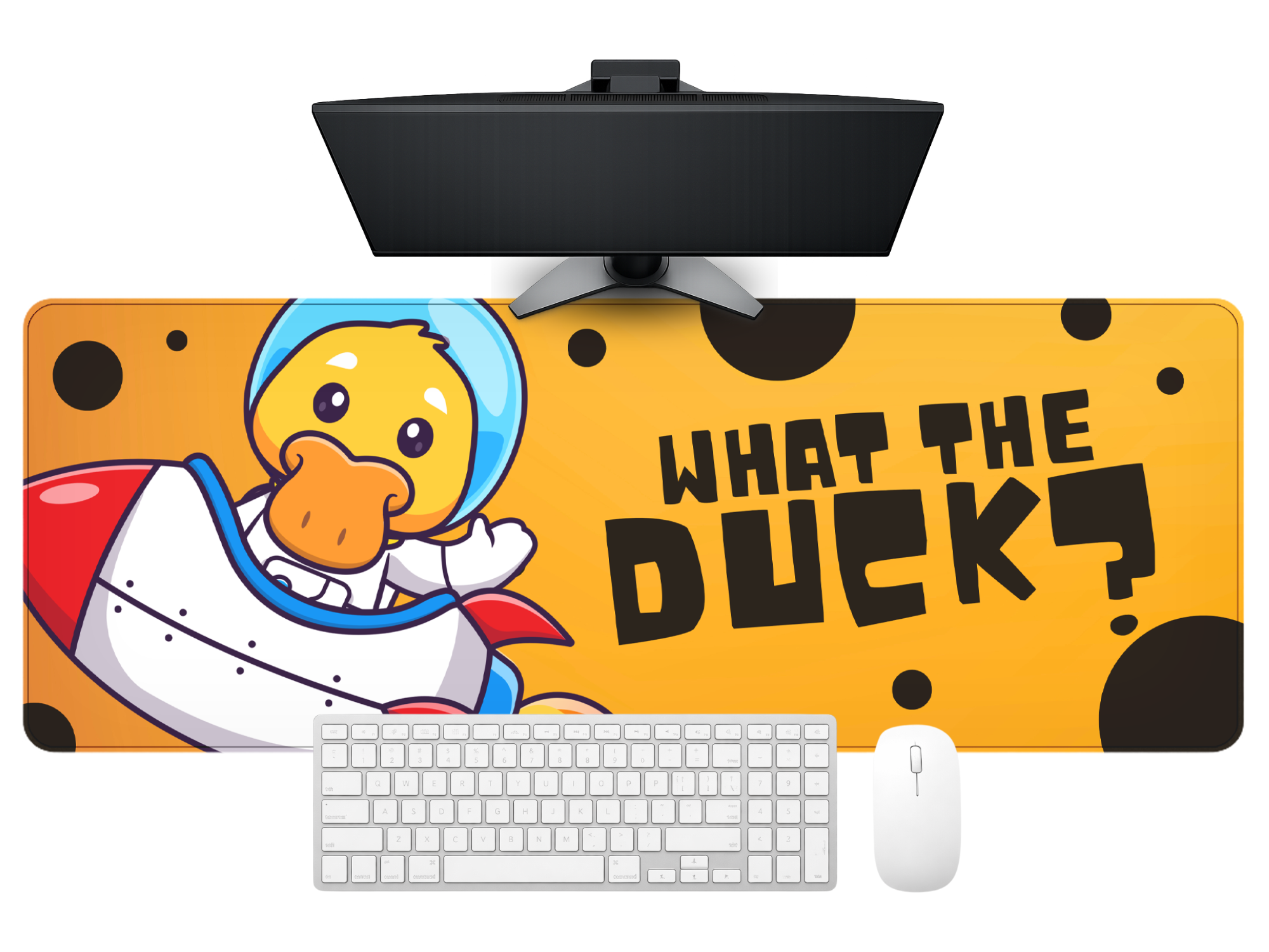 Funny Astronaut What the Duck Desk Mat Mouse Pad