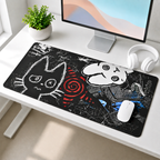 Midnight Doodle Chaos Desk Mat Mouse Pad