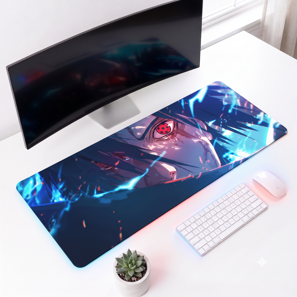 Crimson Lightning Warrior Desk Mat Mouse Pad