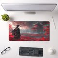 Crimson Ronin Extended Desk Mouse Pad – Samurai-Inspired Gaming & Work Surface