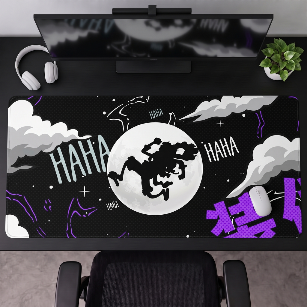Abstract Shadow Moon Desk Mat Mouse Pad