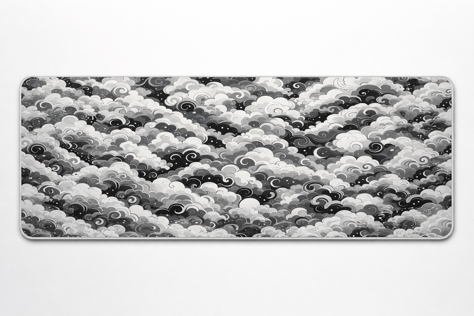 Monochrome Cloudwave Desk Mat Mouse Pad
