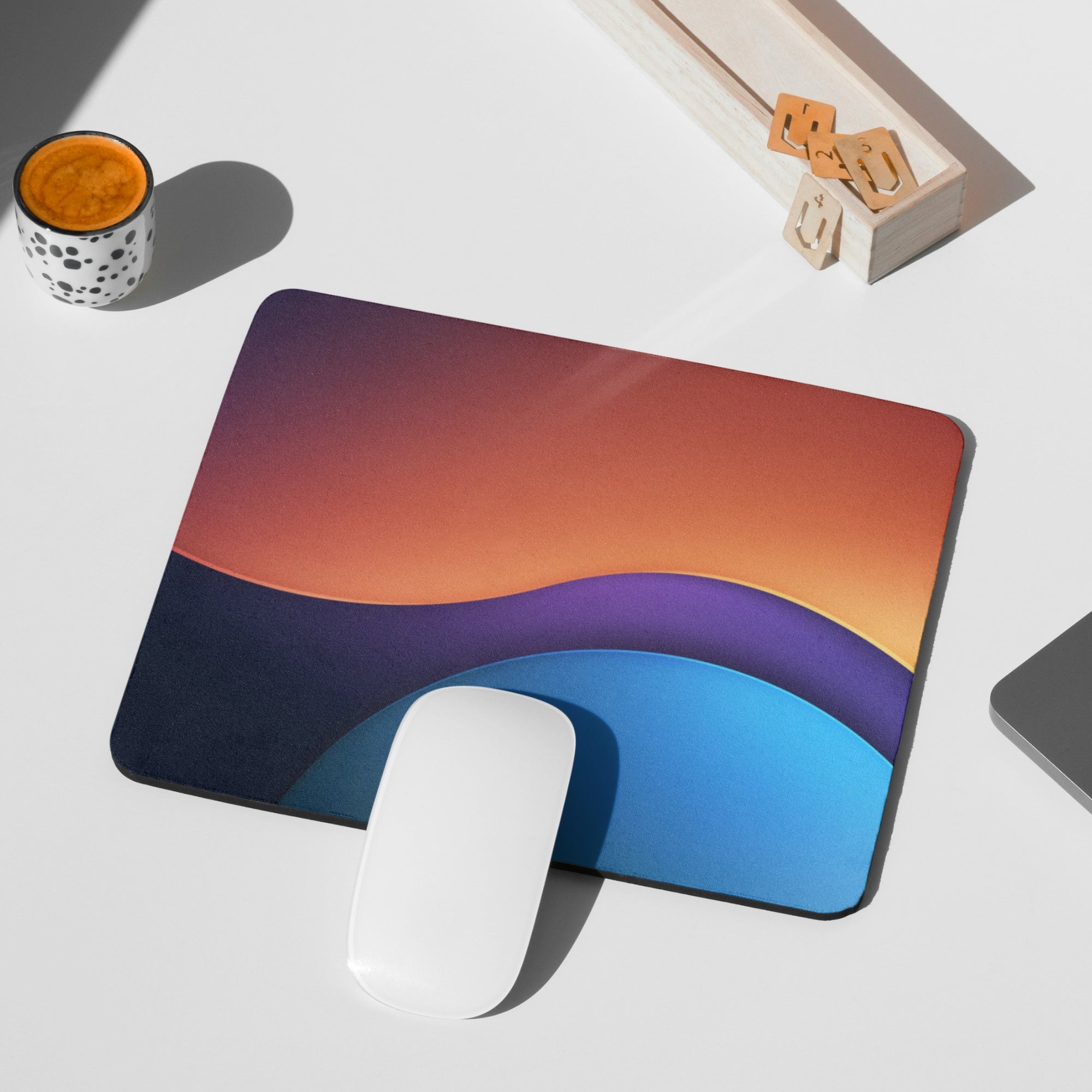 Abstract Waves Small Mouse Pad (7 x 9.5 Inches) 3mm Stitched Mouse Pad