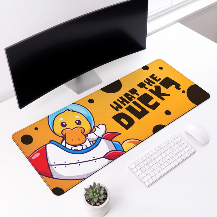 Funny Astronaut What the Duck Desk Mat Mouse Pad