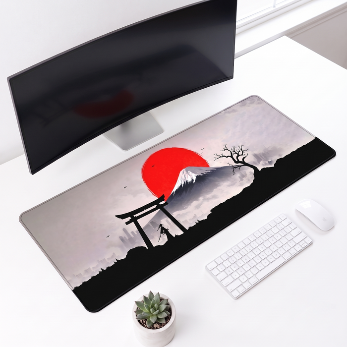 Crimson Horizon Desk Mat Mouse Pad