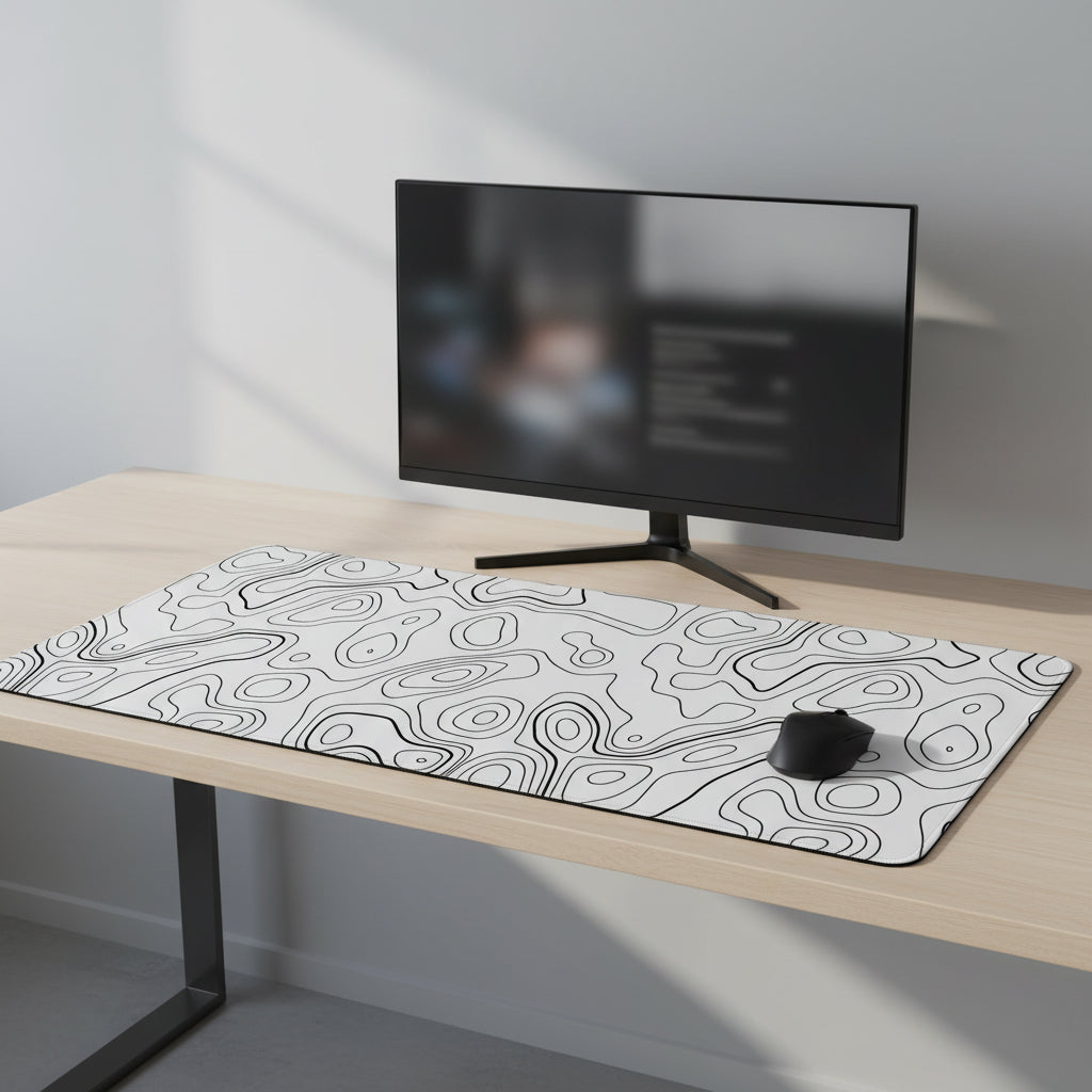 Contour Lines Desk Mat Mouse Pad