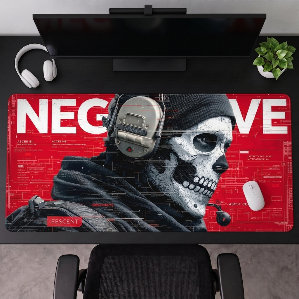 Phantom Ops Skull Gaming Desk Mat Mouse Pad