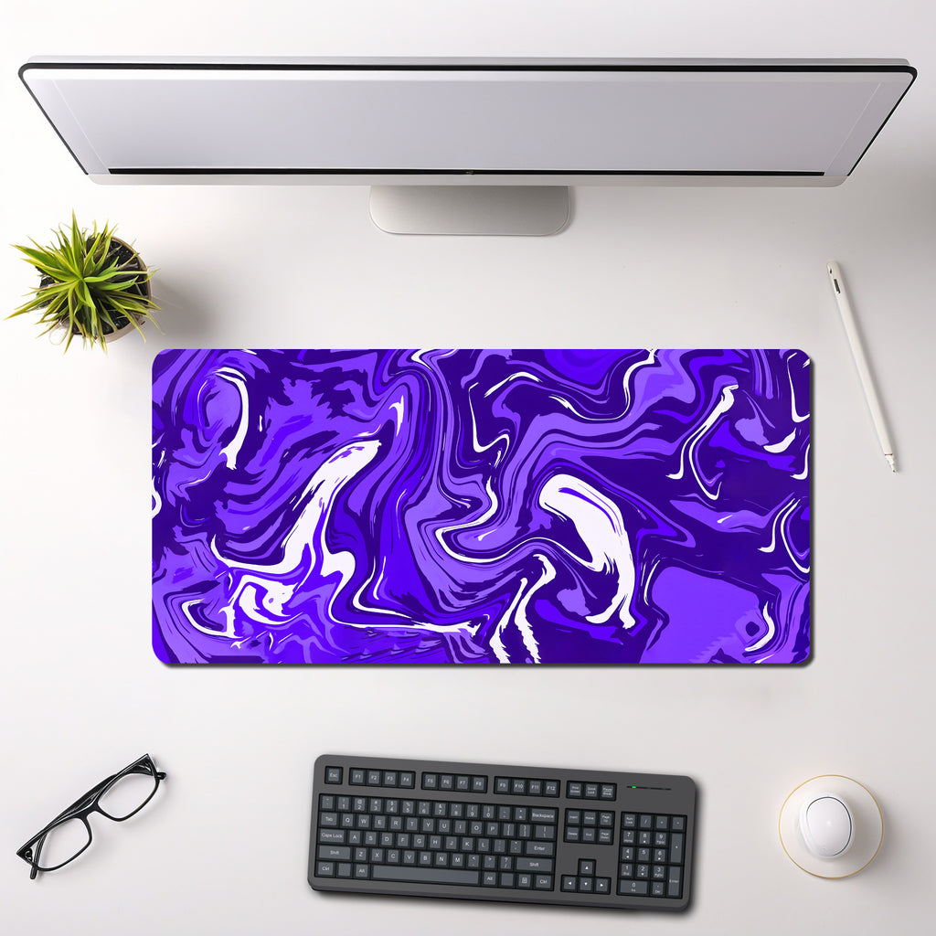Purple Flux Abstract Mouse Pad (11 x 23 Inches) - 3mm Stitched Mouse Pad