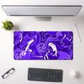 Purple Flux Abstract Mouse Pad (11 x 23 Inches) - 3mm Stitched Mouse Pad