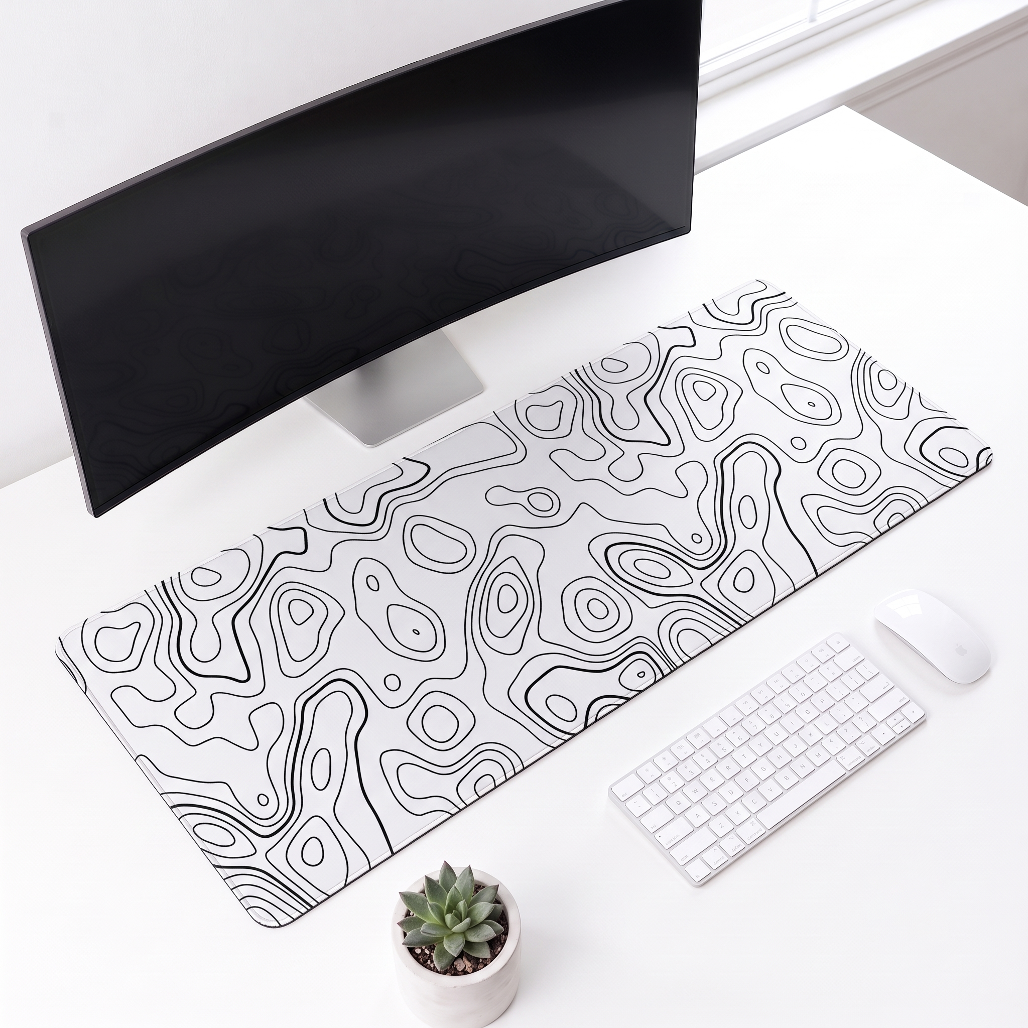 Contour Lines Desk Mat Mouse Pad