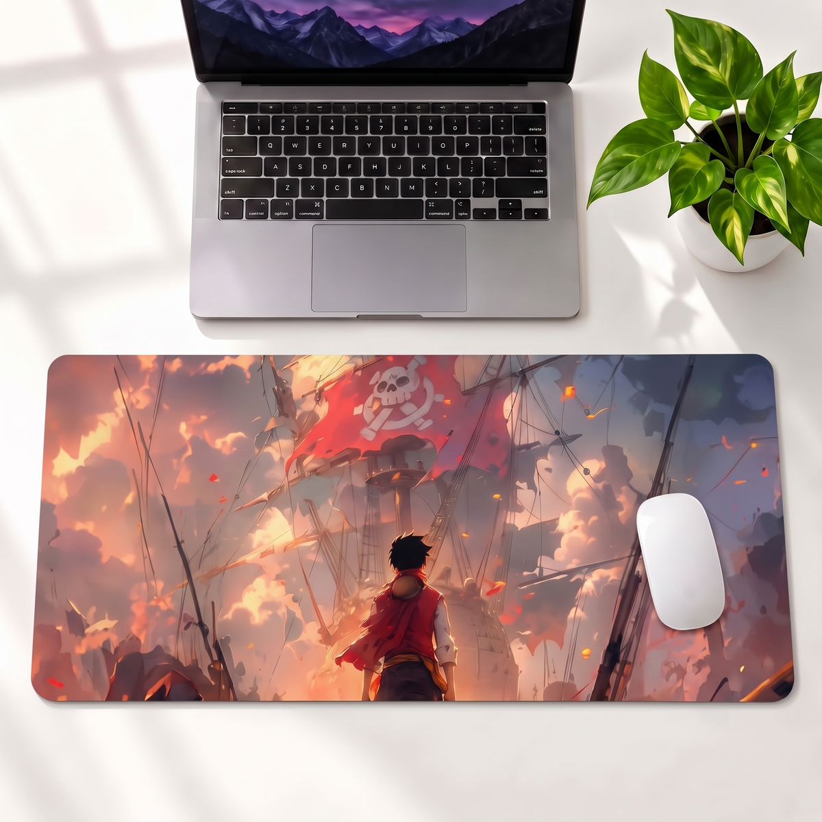 Crimson Pirate Voyage Desk Mat Mouse Pad
