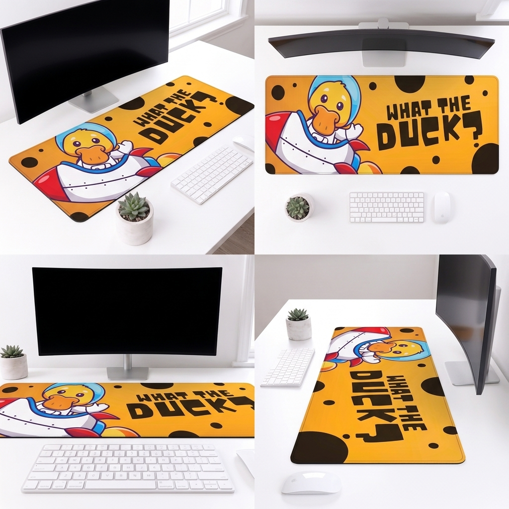 Funny Astronaut What the Duck Desk Mat Mouse Pad