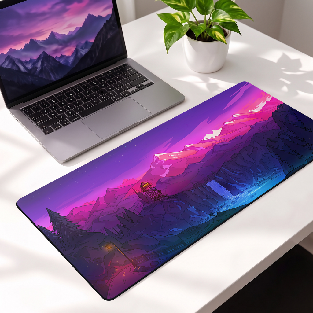 Mystic Mountain Sunset Desk Mat Mouse Pad