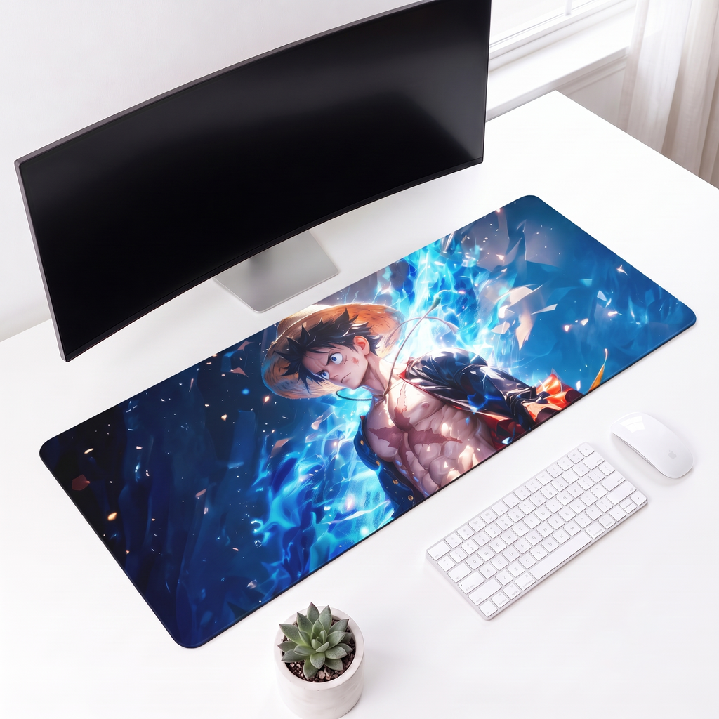 Azure Surge Desk Mat Mockup