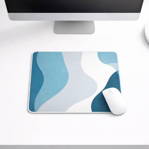 Aqua Flow Minimal Abstract Mouse Pad