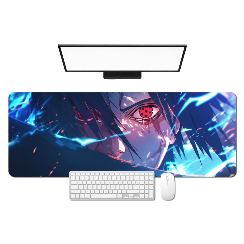 Crimson Lightning Warrior Desk Mat Mouse Pad