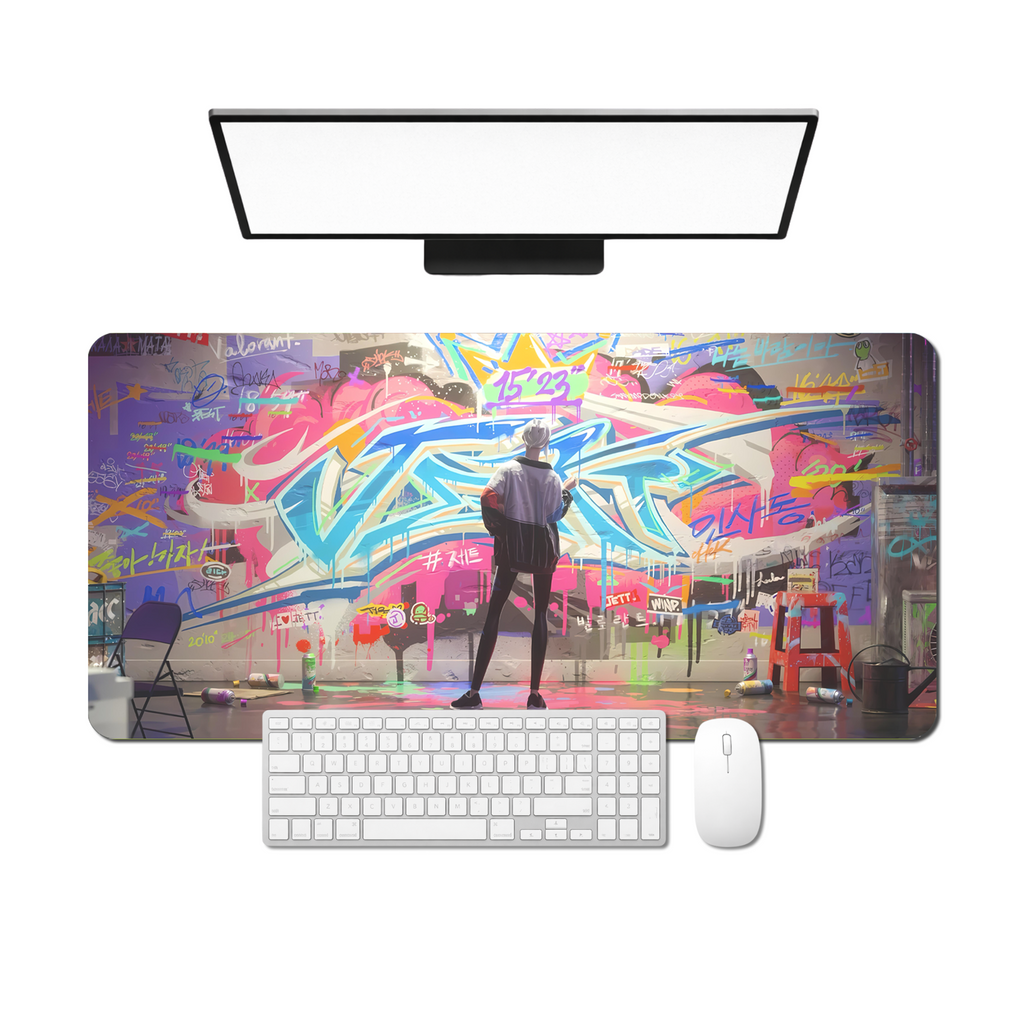 Urban Graffiti Artist Desk Mat Mouse Pad