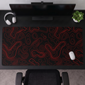 Contour Black & Red Topography Desk Mat Mouse Pad