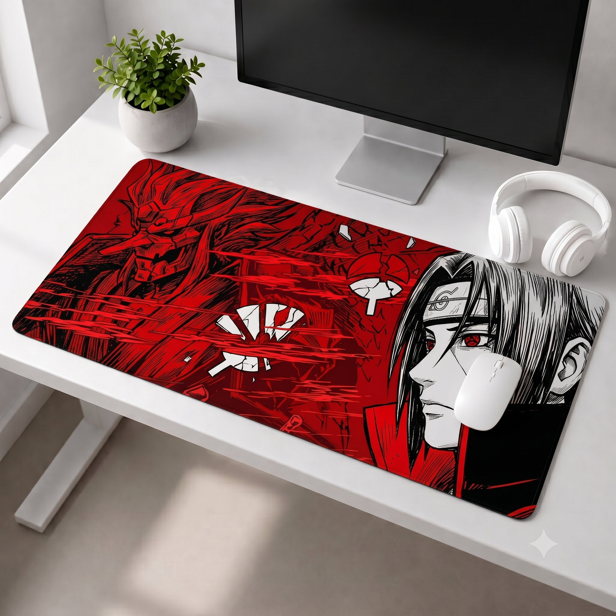 Crimson Shadow Desk Mat Mouse Pad