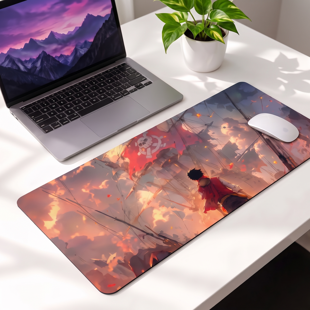 Crimson Pirate Voyage Desk Mat Mouse Pad