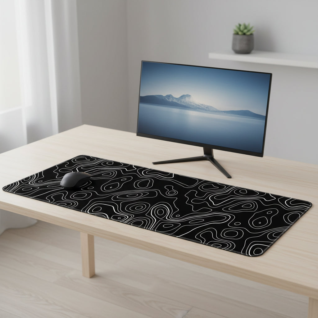 Contour Black Extended Desk Mat