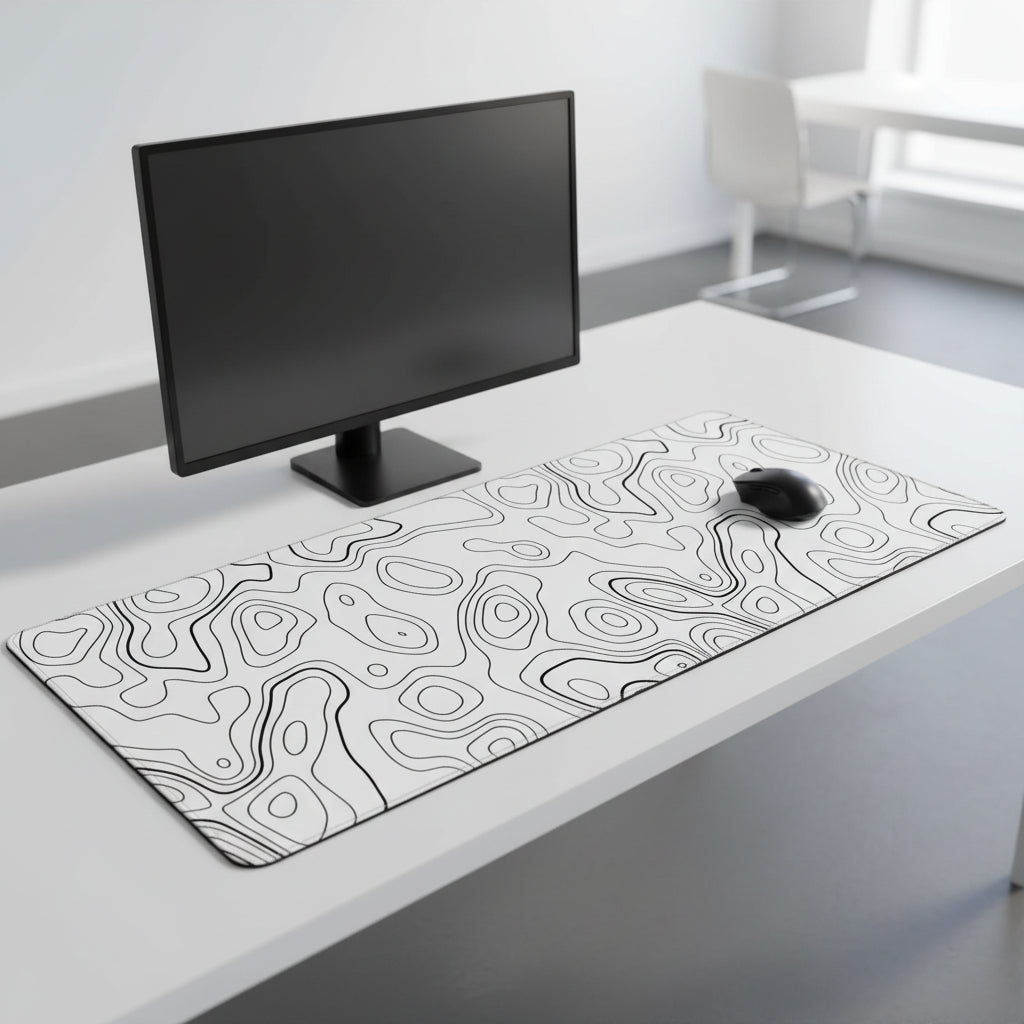 Contour Lines Desk Mat Mouse Pad